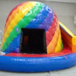 19ft x 22ft Rainbow Music Disco Dome Bouncy Castle with Slide
