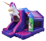 14ft x 18ft Disco Unicorn Bouncy Castle with Lights, Music & Slide